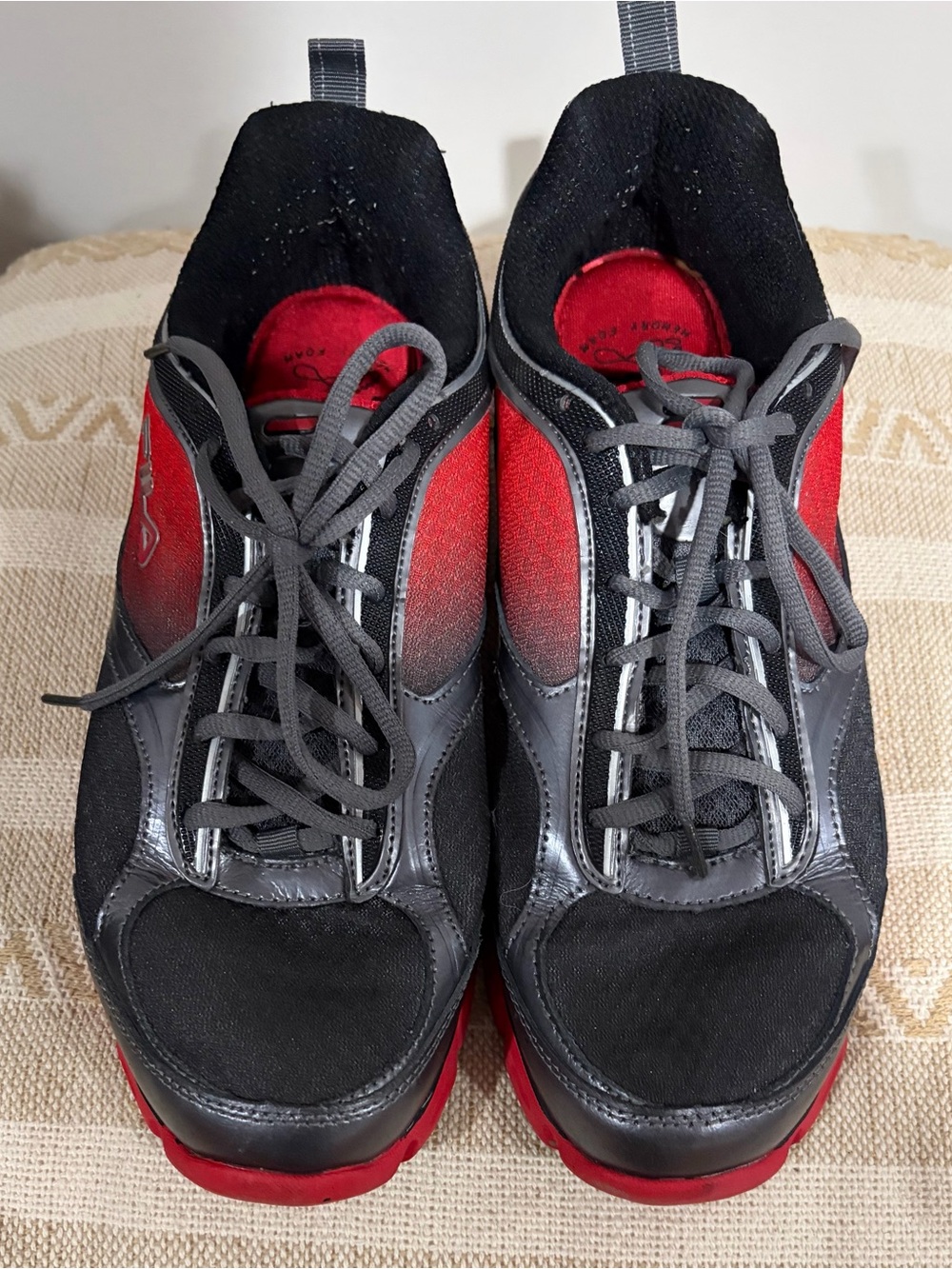 Fila Black and Red Low-Top Sneakers